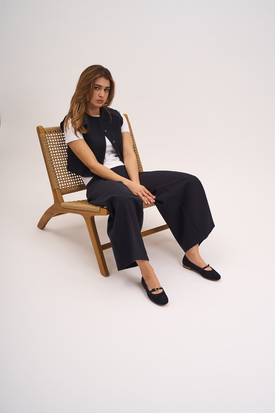 Clara Strap Camoscio - Navy