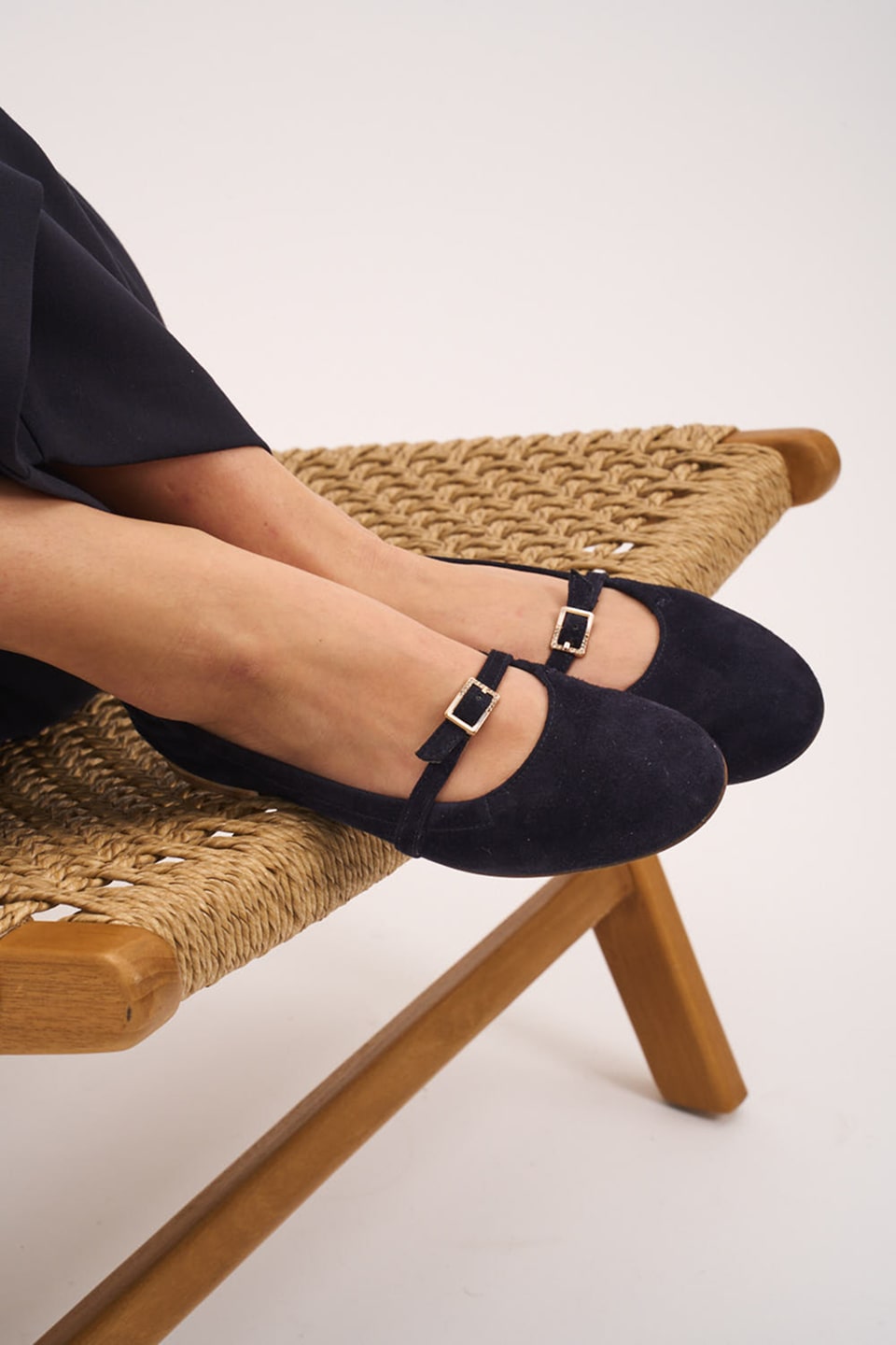 Clara Strap Camoscio - Navy